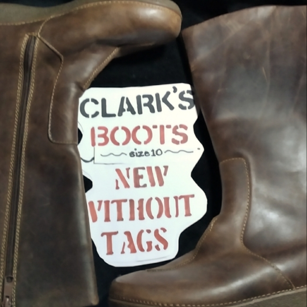 Clarks Leather Mid-Calf Boots
